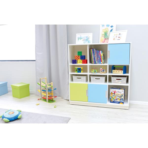 Quadro - Schrank L mit 2 Mittelwänden und 2x3 Einlegeböden, B 116, Ahorn